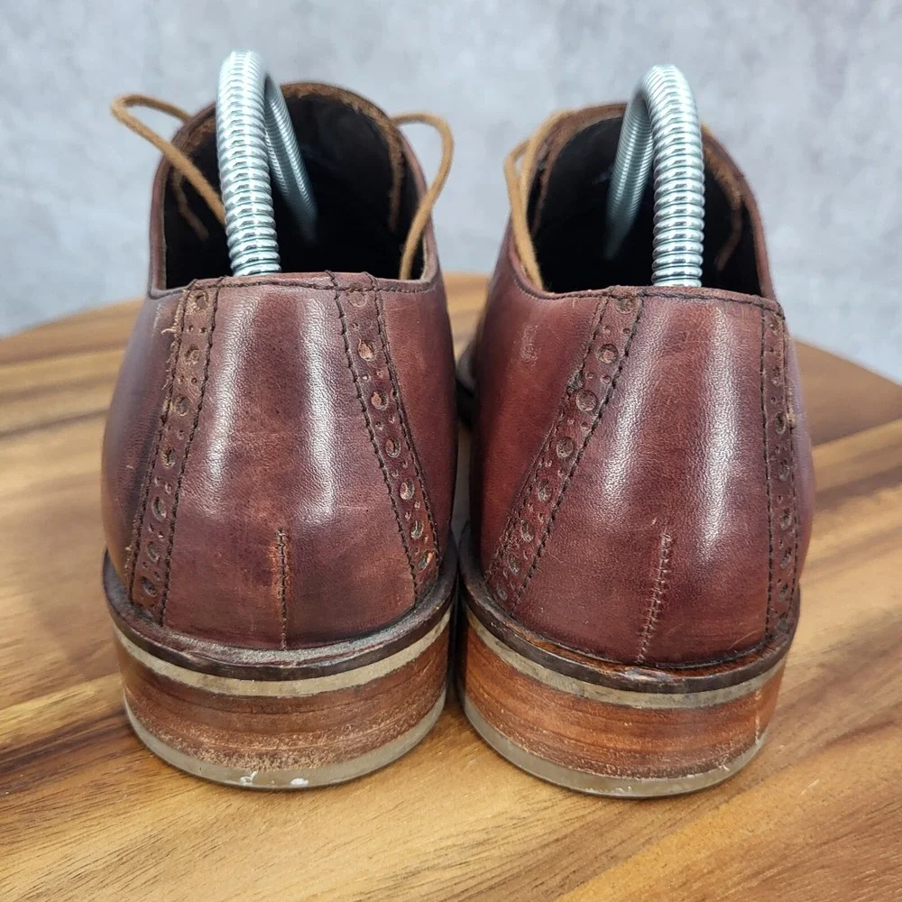 Cole Haan Air Oxford Shoes Mens 8 M Brown Leather‎ Jefferson Cap Toe Dress Shoes
